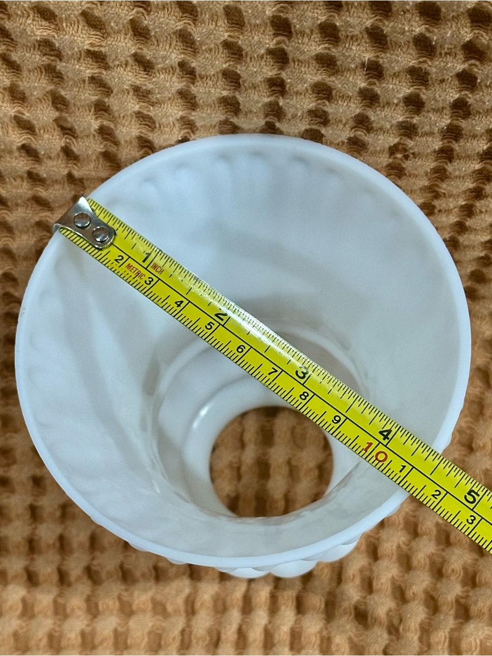 White Decorative Milk Glass Shade - Classic Fluted Design - Picture 6 of 9